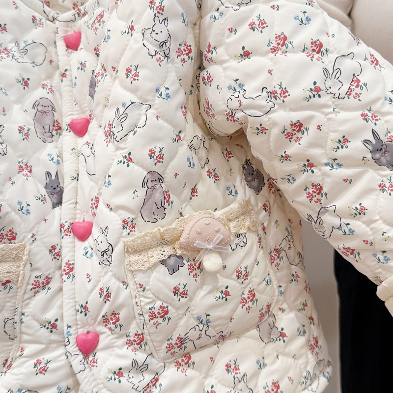 女童秋冬季加绒加厚棉服宝宝保暖棉袄儿童碎花上衣外套洋气冬装潮,淘宝优惠券,粉丝福利购,淘宝优惠卷