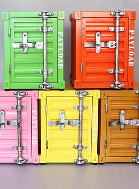 工业风集装箱床头柜杂物柜铁皮柜子复古储物柜金属收纳柜铁艺小柜