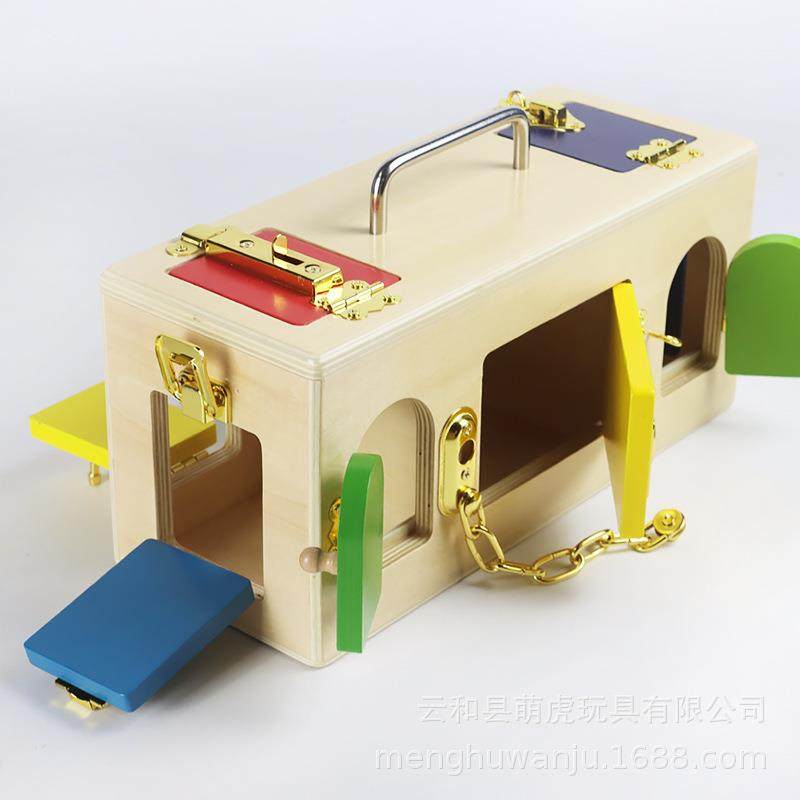 蒙台蒙特梭利开锁教具蒙氏幼教日常生活玩具锁箱儿童精细动作拼装,淘宝优惠券,粉丝福利购,淘宝优惠卷