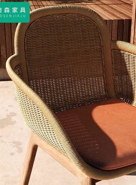 户外沙发露天别墅样板间花园藤编沙发防晒防雨庭院休闲阳台藤椅