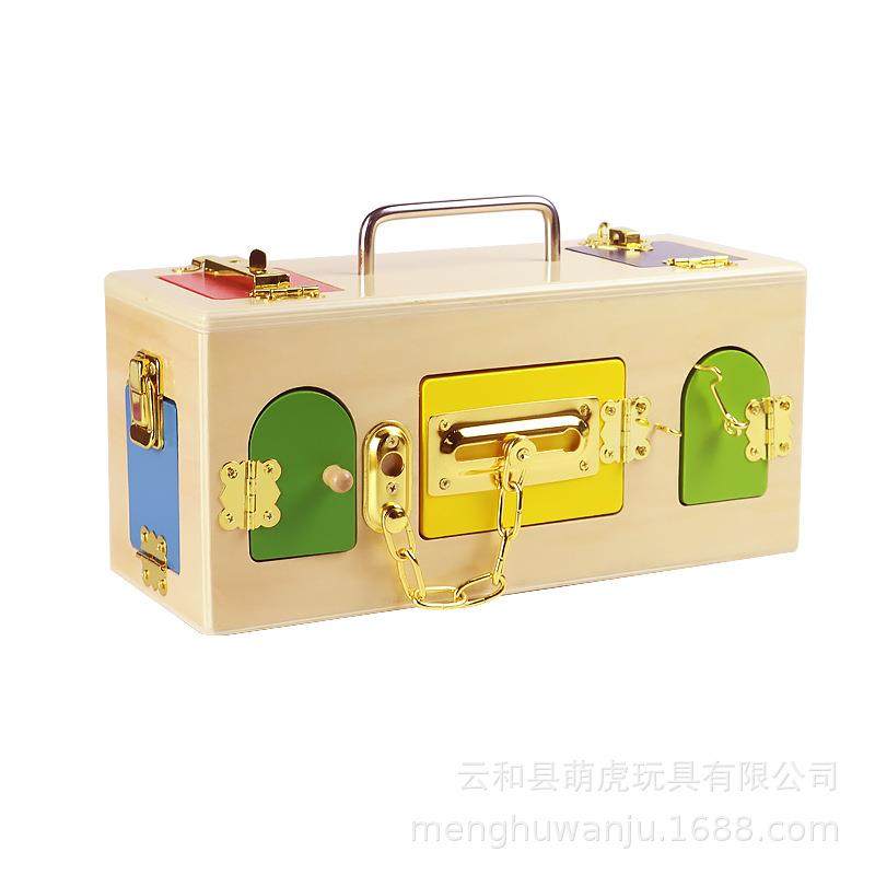 蒙台蒙特梭利开锁教具蒙氏幼教日常生活玩具锁箱儿童精细动作拼装,淘宝优惠券,粉丝福利购,淘宝优惠卷