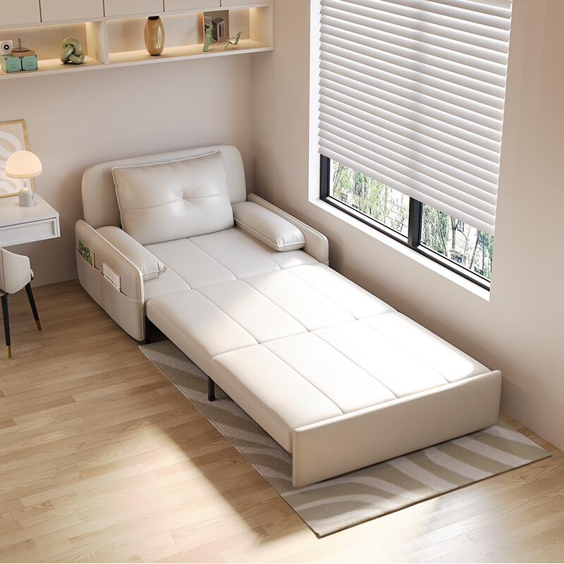 沙发床折叠两用2023新款单人小户型科技布客厅多功能抽拉伸缩床 - 图0