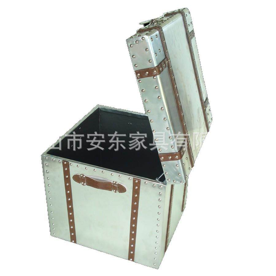 复古loft工业风格床头柜家具金属柳钉太空铝箱式小茶几创意电话几,淘宝优惠券,粉丝福利购,淘宝优惠卷