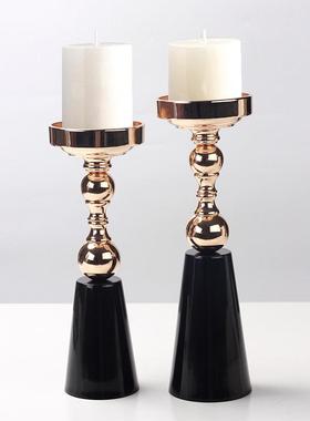 欧美式轻奢蜡烛台法式餐桌软装饰品玄关样板间高级设计师艺术摆件