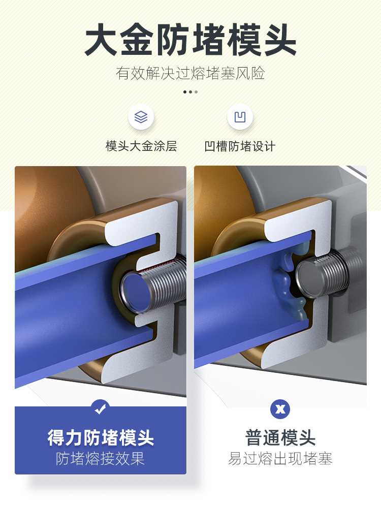 得力热熔器水管热熔机热熔管焊接器家用热容器ppr管热熔枪pe模头-图1