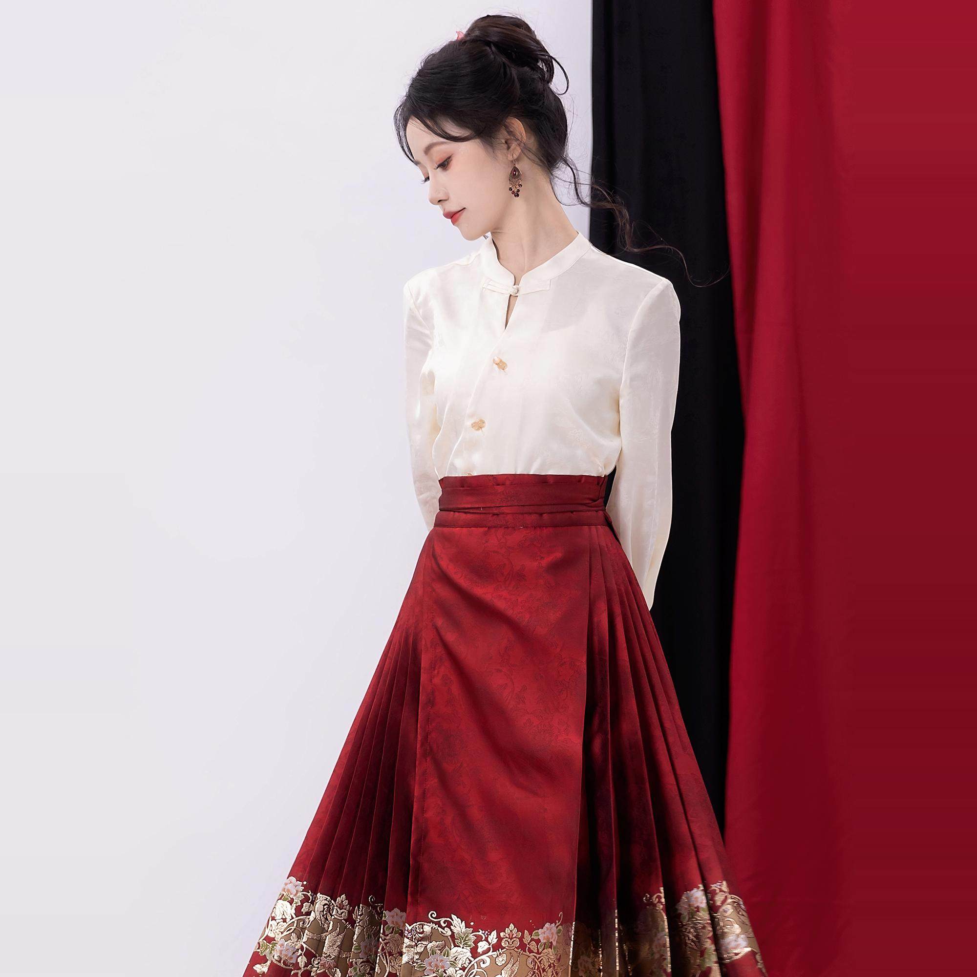 云涧山【如霜】配马面裙的上衣新中式改良盘扣衬衫女国风长袖衬衣,淘宝优惠券,粉丝福利购,淘宝优惠卷