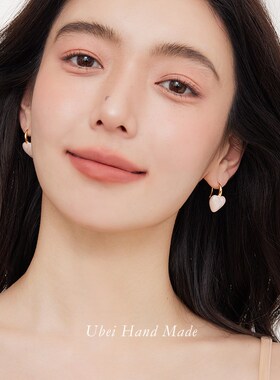 有北手作 多巴胺少女爱心耳环女轻奢高级感夏季滴釉耳饰