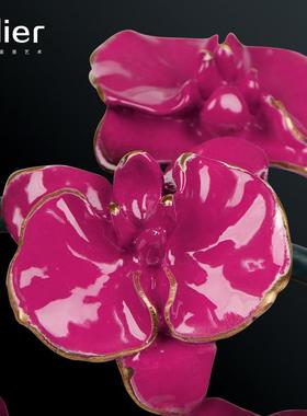 装饰乔迁艺术摆件铜兰花结婚礼物鸳鸯新客厅工艺品玄关新中式居