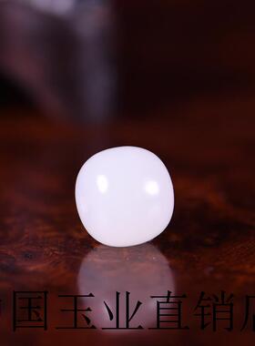 新疆和田玉散珠高端白玉籽料老型珠单颗羊脂级隔珠手串锁骨链配饰