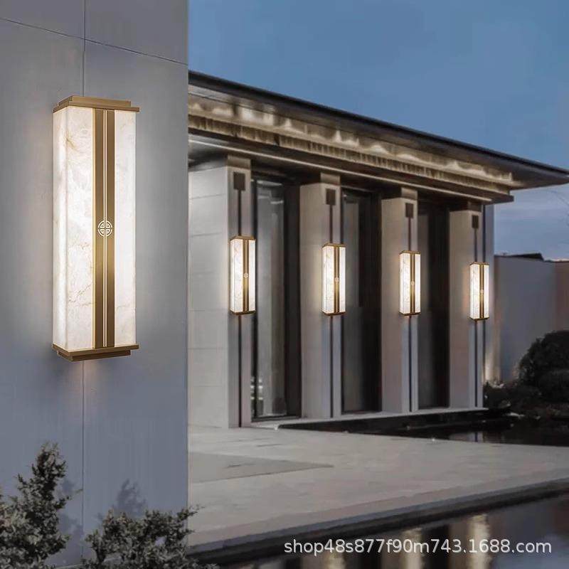 户外全铜壁灯新中式防水天然云石壁灯大门两侧外墙阳台LED墙壁灯,淘宝优惠券,粉丝福利购,淘宝优惠卷