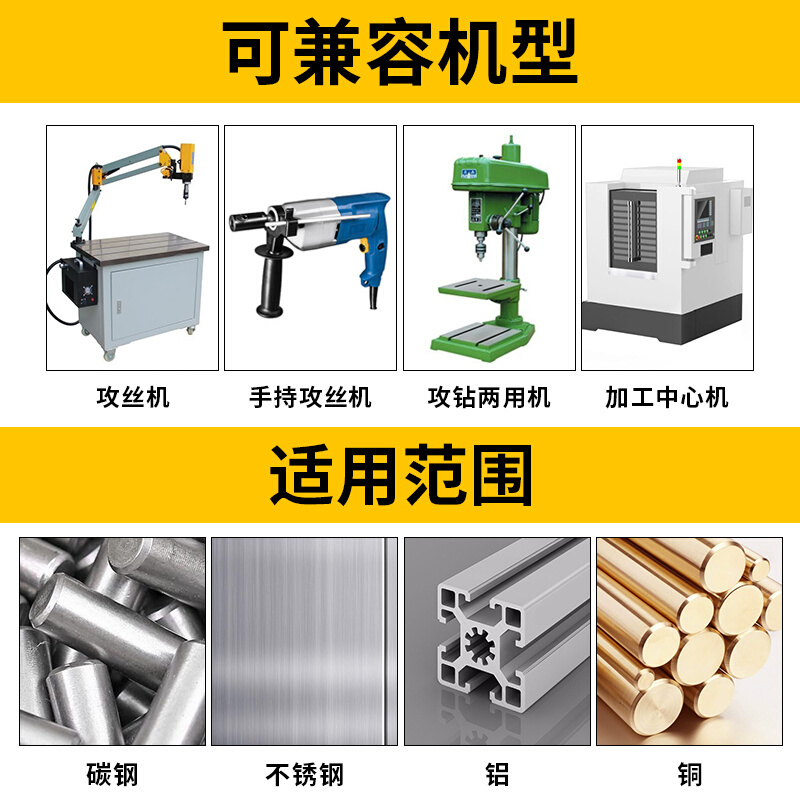 新品睿麒含钴细牙螺旋机用丝锥丝攻不锈钢专用攻丝钻头m8m8m10m12 - 图1