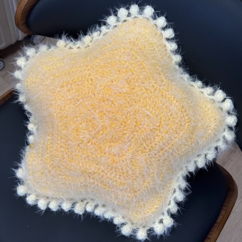 星星抱枕diy材料包毛线团手工编织沙发靠垫无聊解闷手工礼物 - 图1