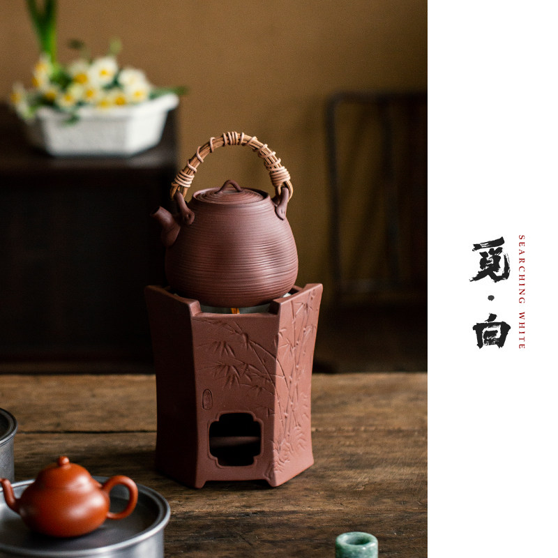 觅白红泥炭炉砂铫手工提梁壶煮茶围炉火工夫跳盖藤编原矿紫泥潮州,淘宝优惠券,粉丝福利购,淘宝优惠卷