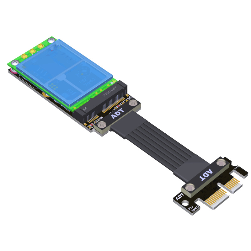 PCIe x1延长线转接卡mini PCIe 无线网卡mpcie主板minipcie ADT* - 图1