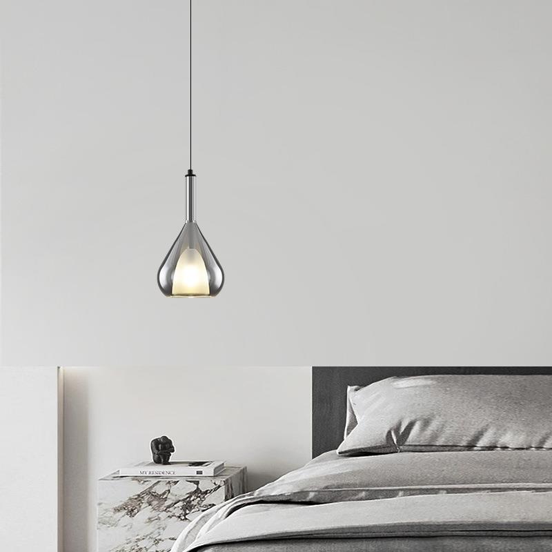 可升降创意床头led吊灯 北欧简约吧台卧室书房意式餐玻璃LED吊灯 - 图0