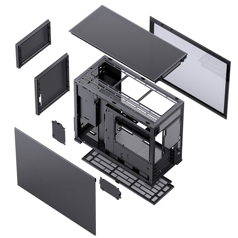 松果D31黑色MATX机箱电脑台式机水冷D41紧凑副屏ITX机箱 - 图2