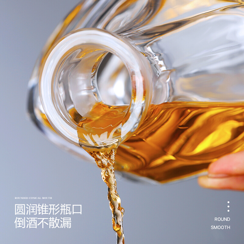 欧式水晶玻璃带盖密封酒樽储酒器酒具家用个性威士忌酒瓶-图1