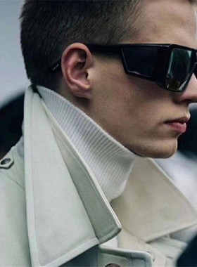 夏季海滩度假潮流时尚大方框眼镜男女潮个性复古墨镜方形连体墨镜