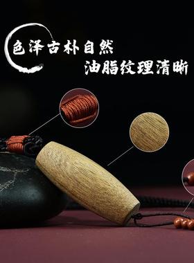 黑盘羊密油软丝沉香天珠吊坠手工制作柬埔寨菩萨老料雕件挂件项链