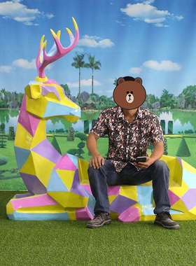 几何动物座椅子玻璃钢户外创意块面抽象坐凳雕塑广商场休息区装饰