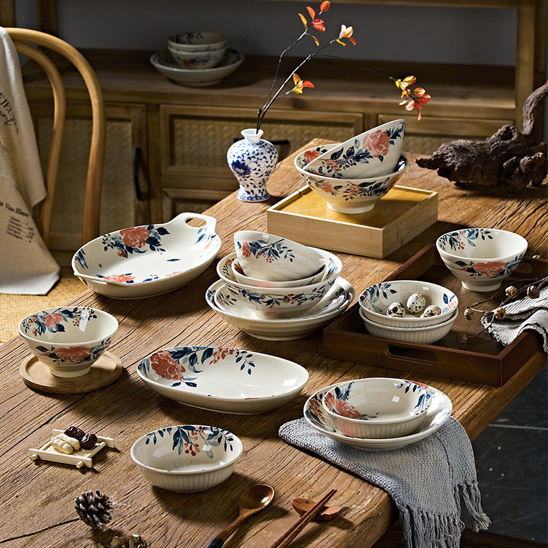 日式和风漂亮的深盘创意碟子家用碗盘套装汤盘鱼盘高级感盘子菜盘,淘宝优惠券,粉丝福利购,淘宝优惠卷