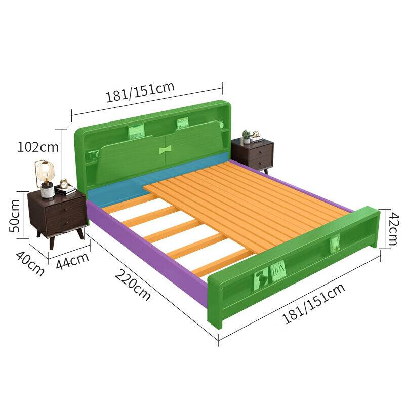 奈高(NAIGAO)实木床北欧双人床通用主卧床高奢储物含灯框架款+1 - 图2