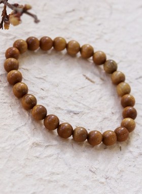 复古文艺金丝楠阴沉木佛珠手串男女乌木素圈简约学生个性情侣手链