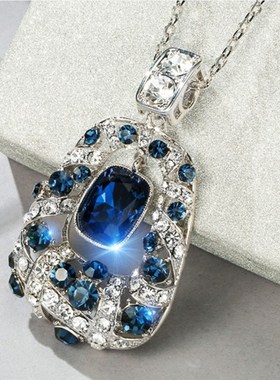 水晶长款毛衣链秋冬新款高端大气毛衣合金挂件时尚简约百搭配饰女