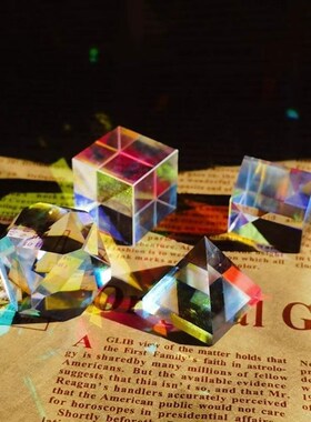 太阳捕手晶体光之立方体棱光镜阳光扑手卧室七Q彩水晶摆件创意礼