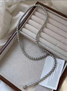 媛优 多种戴法长款经典白珍珠万能扣长款项链轻奢高级感毛衣链女