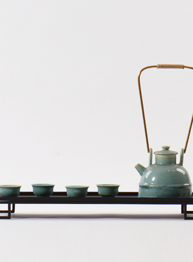新中式样板间客厅禅意茶具茶室茶C壶茶杯陶瓷套装茶几家具店装饰