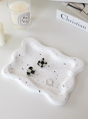 ins石膏盘首饰盘戒指饰s品收纳托盘拍照道具装饰摆件项链摄影背景