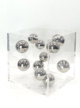 现代简约欧式轻奢水m晶几何体星球摆件样板房售楼处水晶阶梯装饰