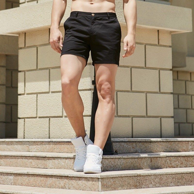 青年纯棉休闲西裤男三分裤 夏季修身短裤男韩版潮流男生腰带3分裤,淘宝优惠券,粉丝福利购,淘宝优惠卷