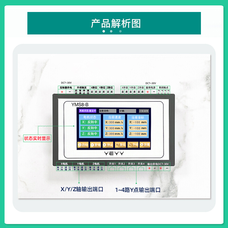 中文可编程一体式步进电机控制器多功能PLC单轴双轴三轴多轴电机 - 图1