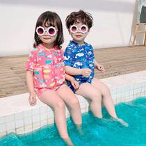 2022 Childrens buoyancy swimsuit female boy swimsuit new boys children one-piece speed dry with buoyancy swimsuit