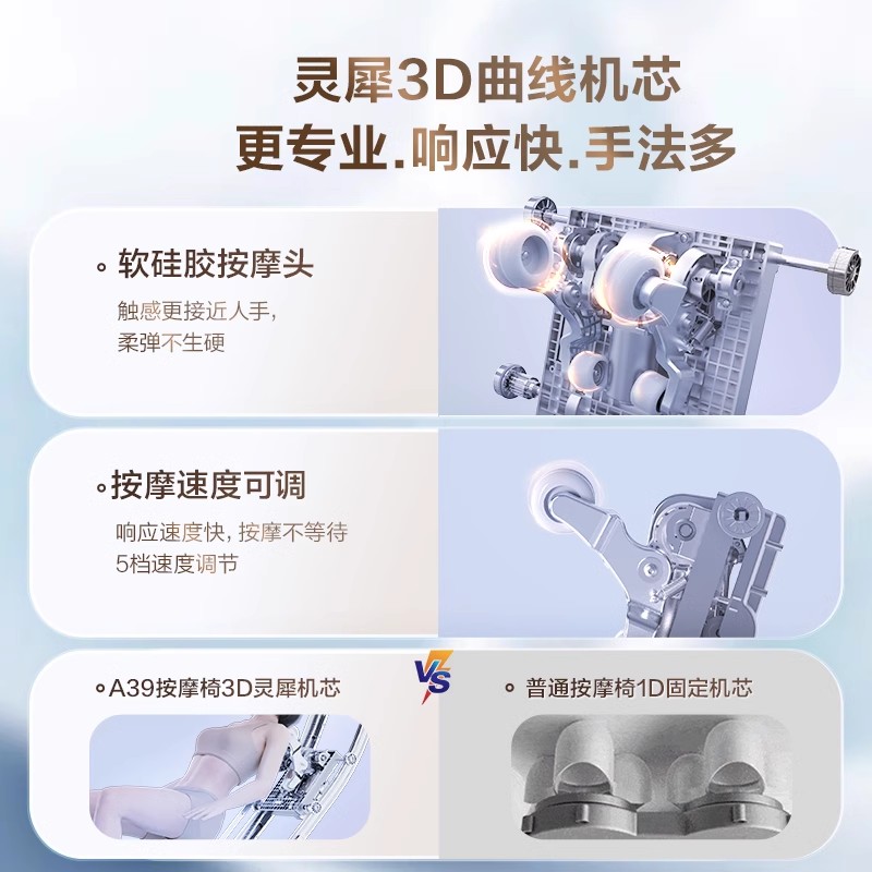 【政府补贴15%】荣泰按摩椅全自动太空舱智能按摩沙发椅子A39 - 图0
