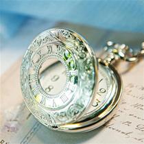 Pregnant Table Hollowed-out Retro Flip Large Dial Student Male And Female Pendant Time Princess Hanging Chain Loving Starry Sky Necklace Table