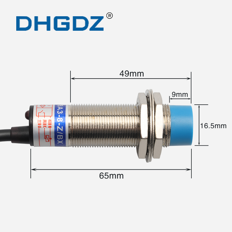 沪工A级接近开关LJ18A3-8-Z/BX直流NPN三线常开6V-36V金属传感器 - 图1