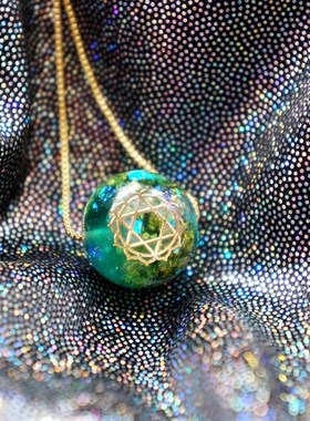 单珠疗愈天然水晶球珠子项链定制吊坠饰品女超闪七彩简约