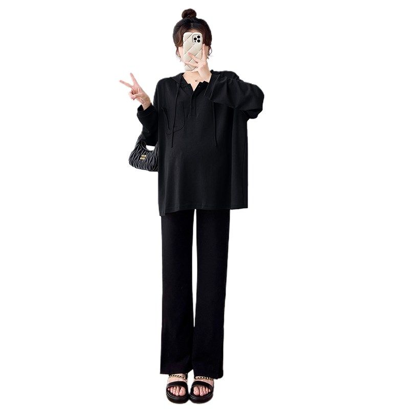孕妇装秋款长袖上衣大码宽松连帽时尚卫衣休闲裤子冬款两件套套装,淘宝优惠券,粉丝福利购,淘宝优惠卷