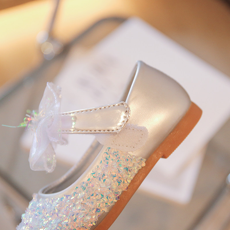 女童水晶皮鞋2022秋季新款儿童公主鞋小女孩银色单鞋宝宝豆豆鞋子,淘宝优惠券,粉丝福利购,淘宝优惠卷