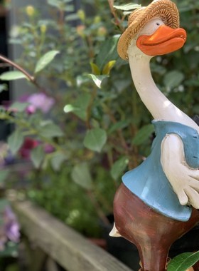 美式乡村情侣鸭子装饰摆件落地户外别墅庭院园林景观Y草坪动物雕