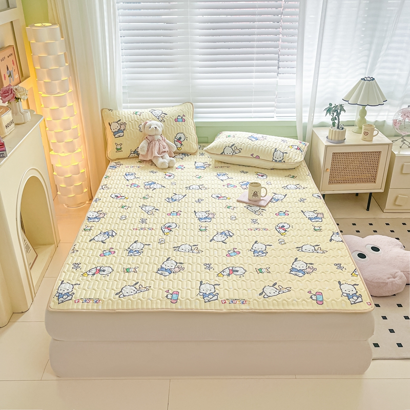 Sanrio三丽鸥卡通夏季乳胶凉席三件套空调席单双人床垫宿舍可机洗