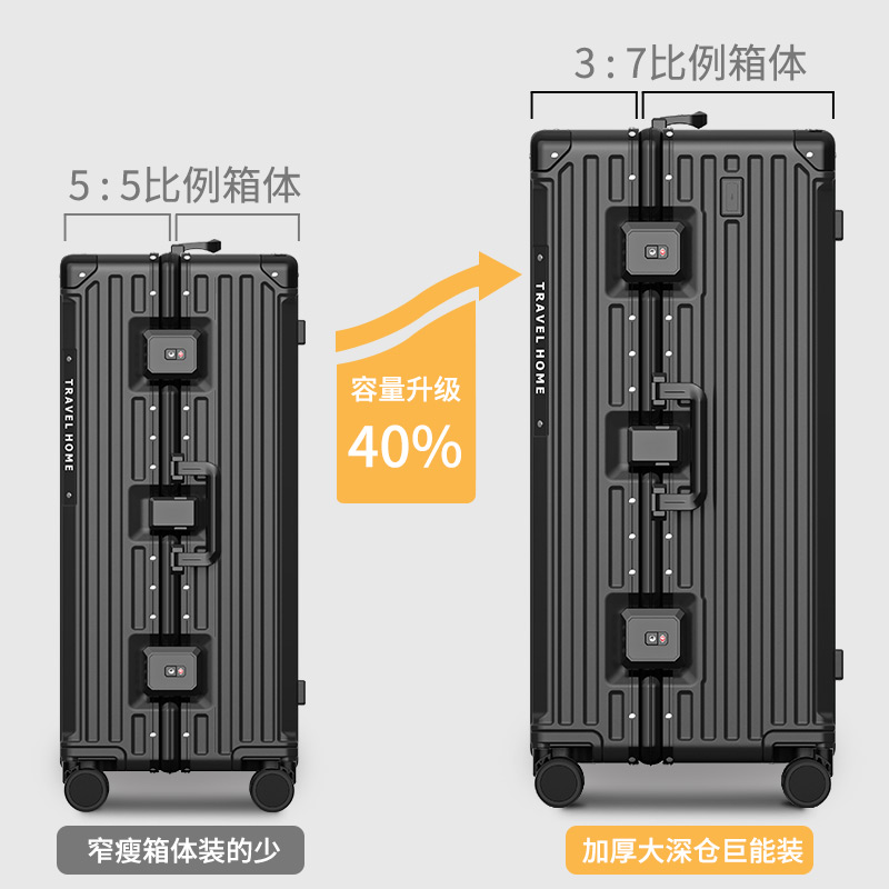 理想主义28寸大容量行李箱女2024新款旅行拉杆箱多功能密码皮箱男 - 图0