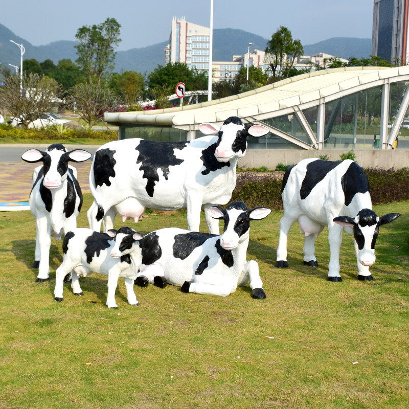 户外仿真奶牛园林景观装饰大摆件玻璃钢雕塑公园牧场农场模型动物,淘宝优惠券,粉丝福利购,淘宝优惠卷