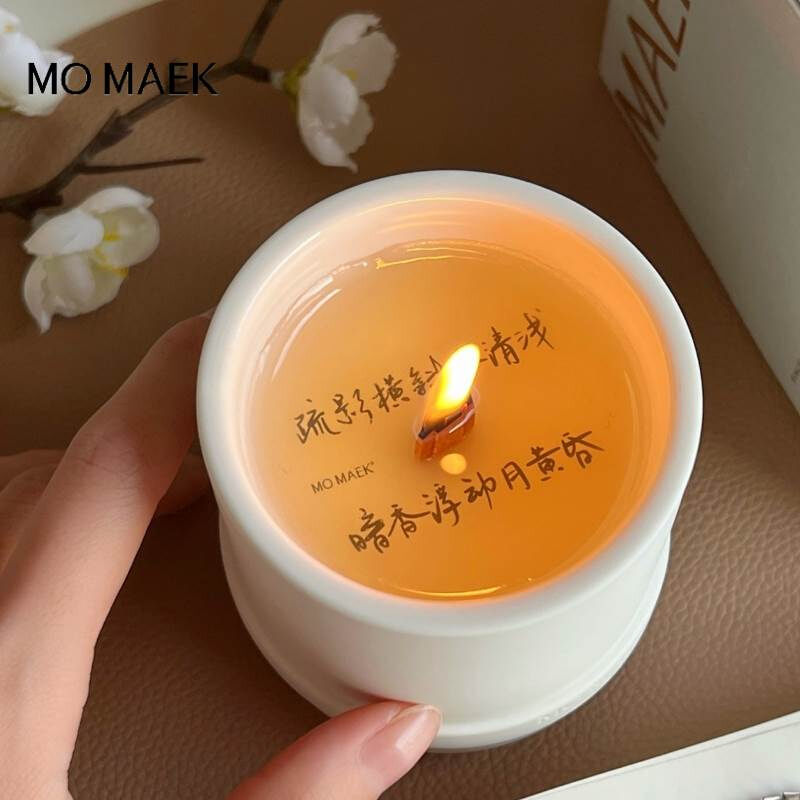 MOMAEK江南桂雨香薰蜡烛栀子桂花助眠小众高级新婚伴手生日礼物盒-图0