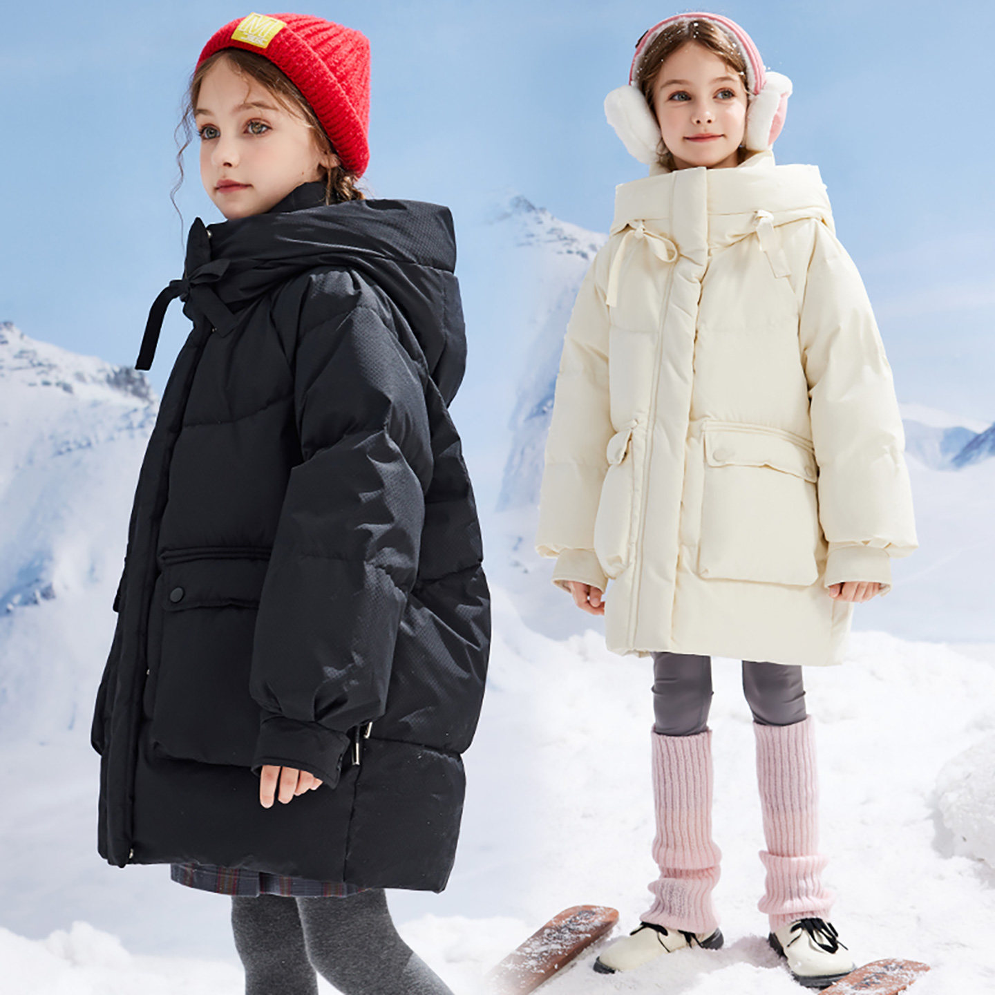 巴童巴拉童装羽绒服女童中长款2025冬季新款女孩加厚洋气儿童外套,淘宝优惠券,粉丝福利购,淘宝优惠卷