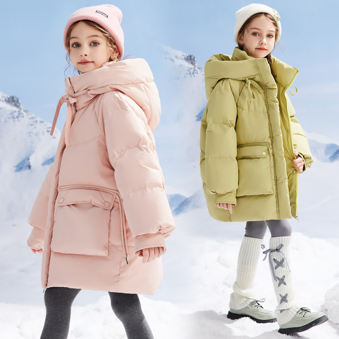 巴童巴拉童装羽绒服女童中长款2025冬季新款女孩加厚洋气儿童外套,淘宝优惠券,粉丝福利购,淘宝优惠卷