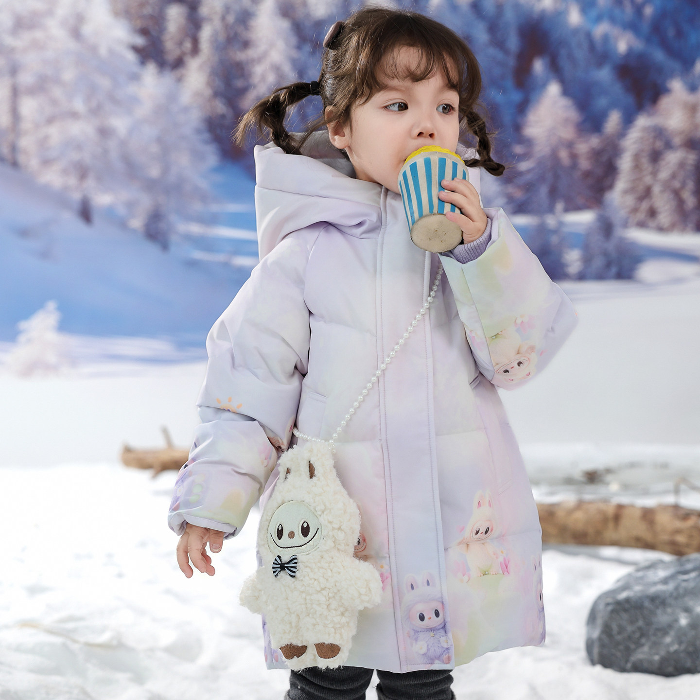 巴童巴拉布布儿童羽绒服女童2025新款冬季加厚保暖小童中长款外套,淘宝优惠券,粉丝福利购,淘宝优惠卷